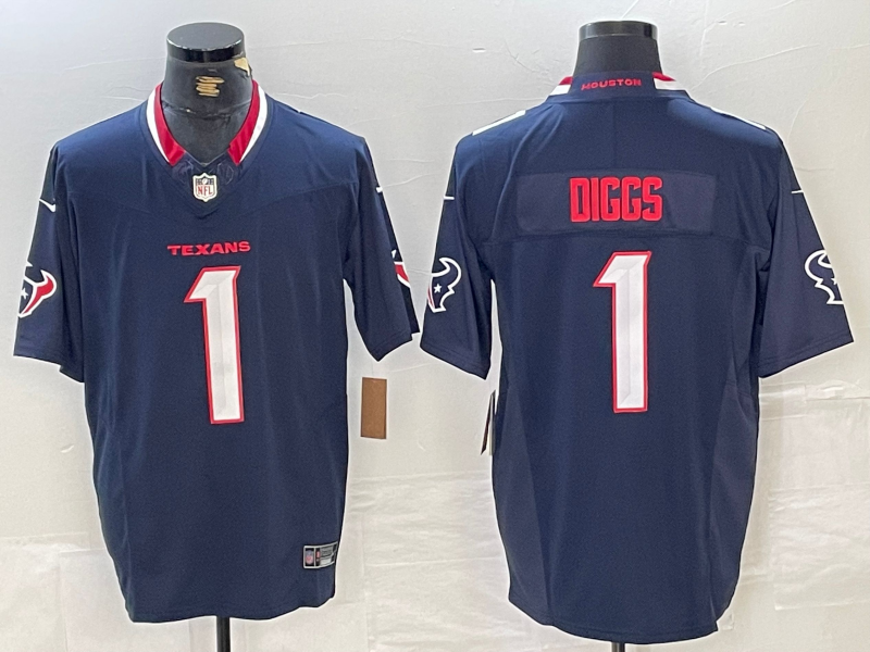 Men's Houston Texans Stefon Diggs #1 Navy Jersey